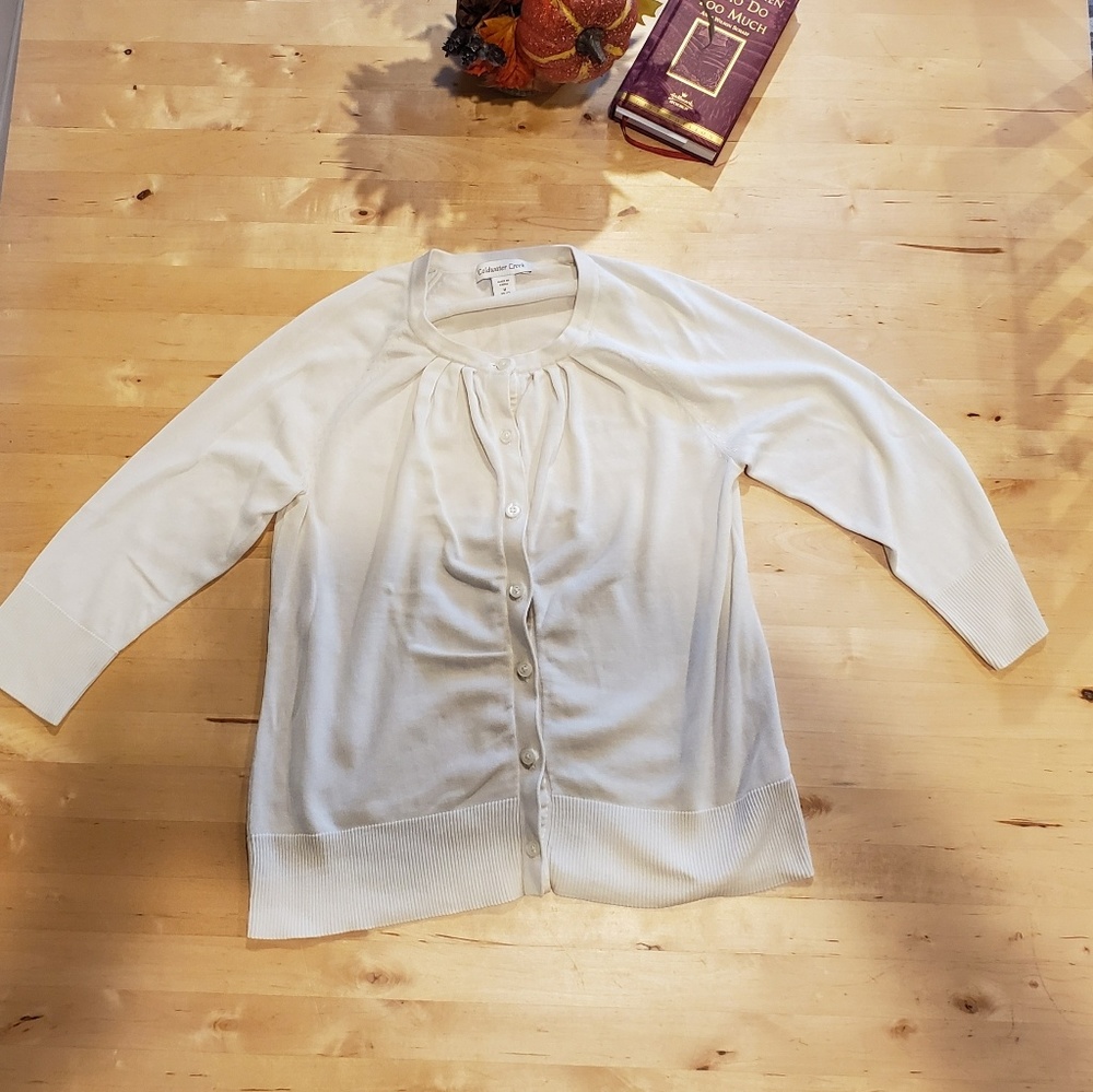 Coldwater Creek Light Cream Silk Cardigan